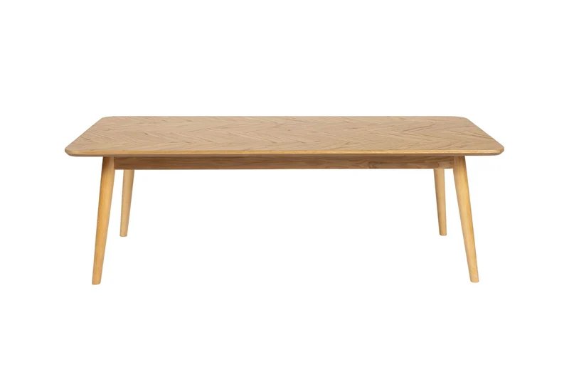 White Label Living Couchtisch Fabio 120 × 60 cm – Natur, Massives Eichenholz