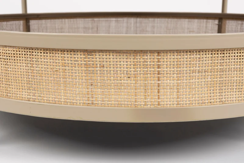 White Label Living Couchtisch Makoto – Sand, Rattan, 80 × 80 × 40 cm