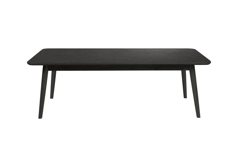 White Label Living Couchtisch Fabio 120 × 60 cm – Schwarz, Massives Eichenholz