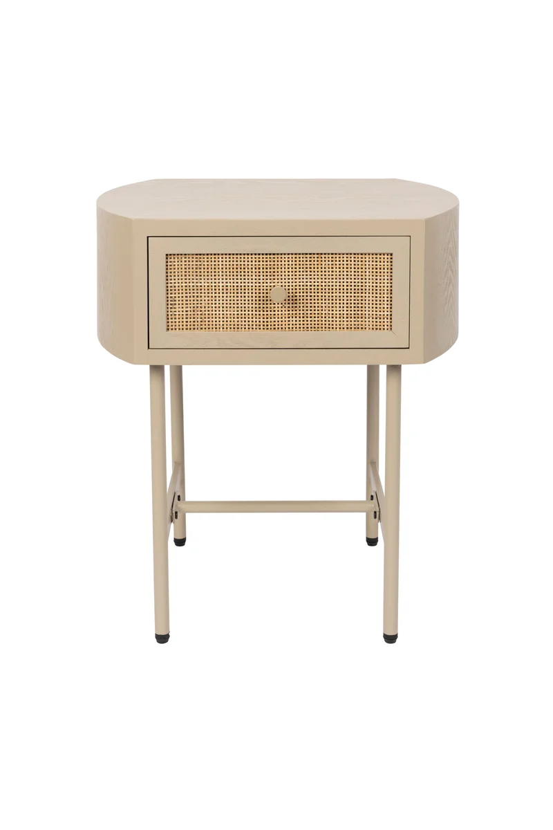 White Label Living Beistelltisch Amaya – Beige, Holz, 38 × 48 × 54 cm