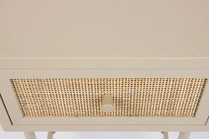 White Label Living Beistelltisch Amaya – Beige, Holz, 38 × 48 × 54 cm