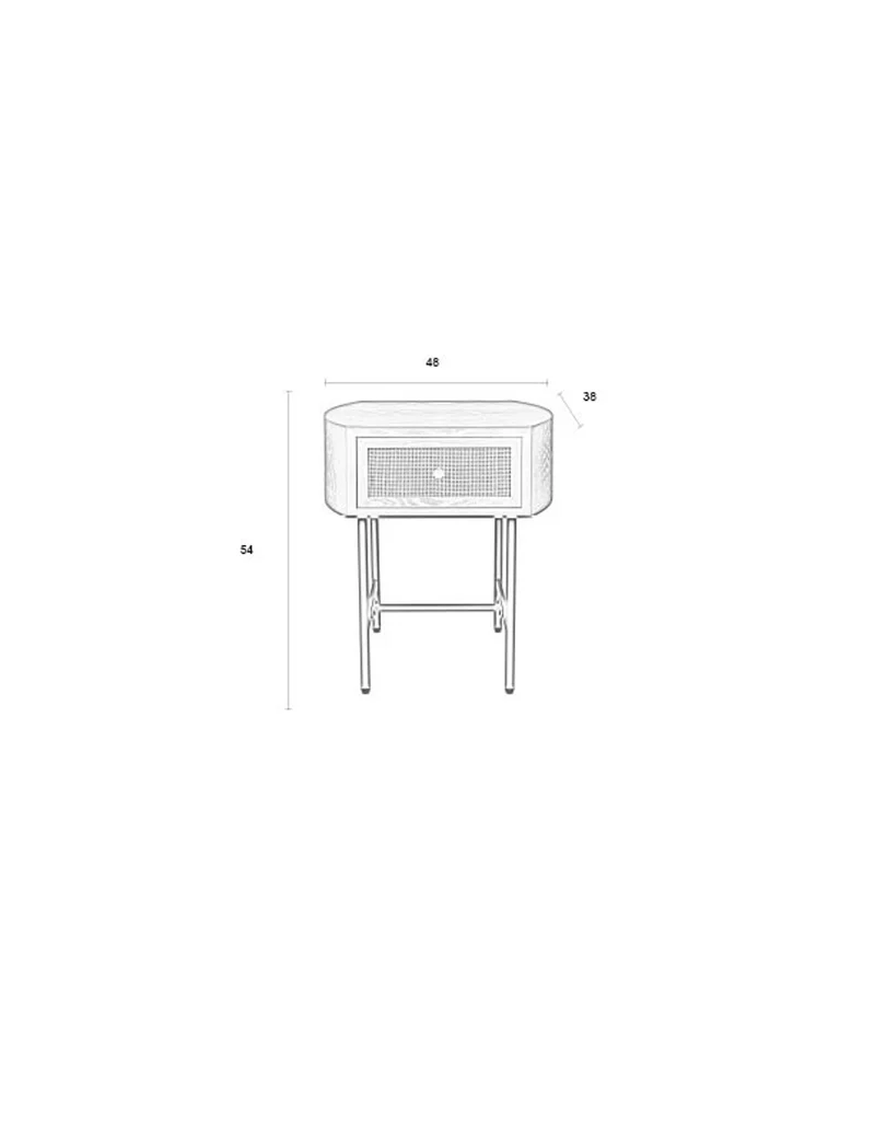 White Label Living Beistelltisch Amaya – Beige, Holz, 38 × 48 × 54 cm