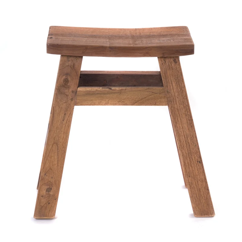 HOLZ HOCKER "NOAH" | 50 cm, Teak & Mahagoni | Sitzhocker