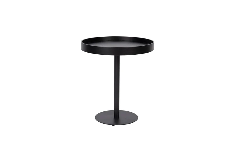 White Label Living Beistelltisch Yuri Schwarz S – Eichenfurnier, 40 × 40 × 45 cm