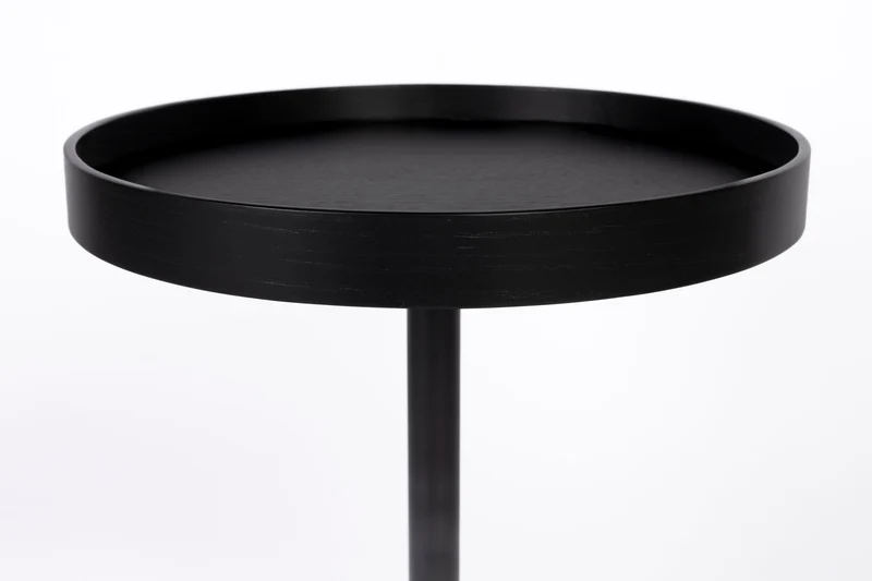 White Label Living Beistelltisch Yuri Schwarz S – Eichenfurnier, 40 × 40 × 45 cm