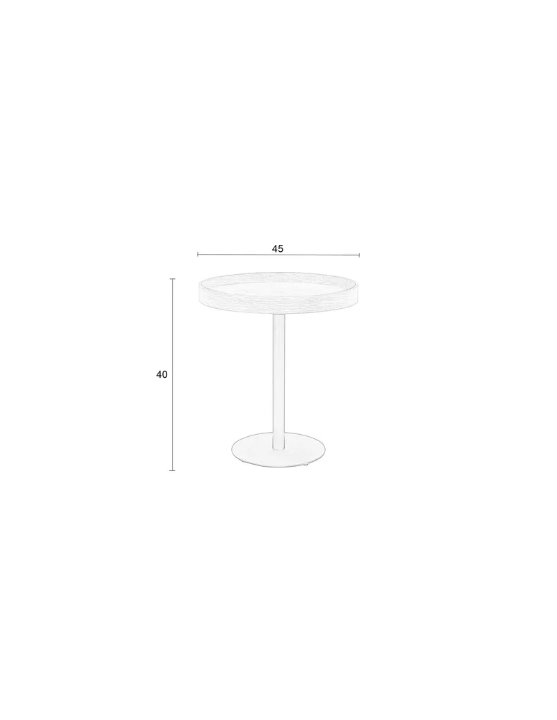 White Label Living Beistelltisch Yuri Eiche S – 40 × 40 × 45 cm