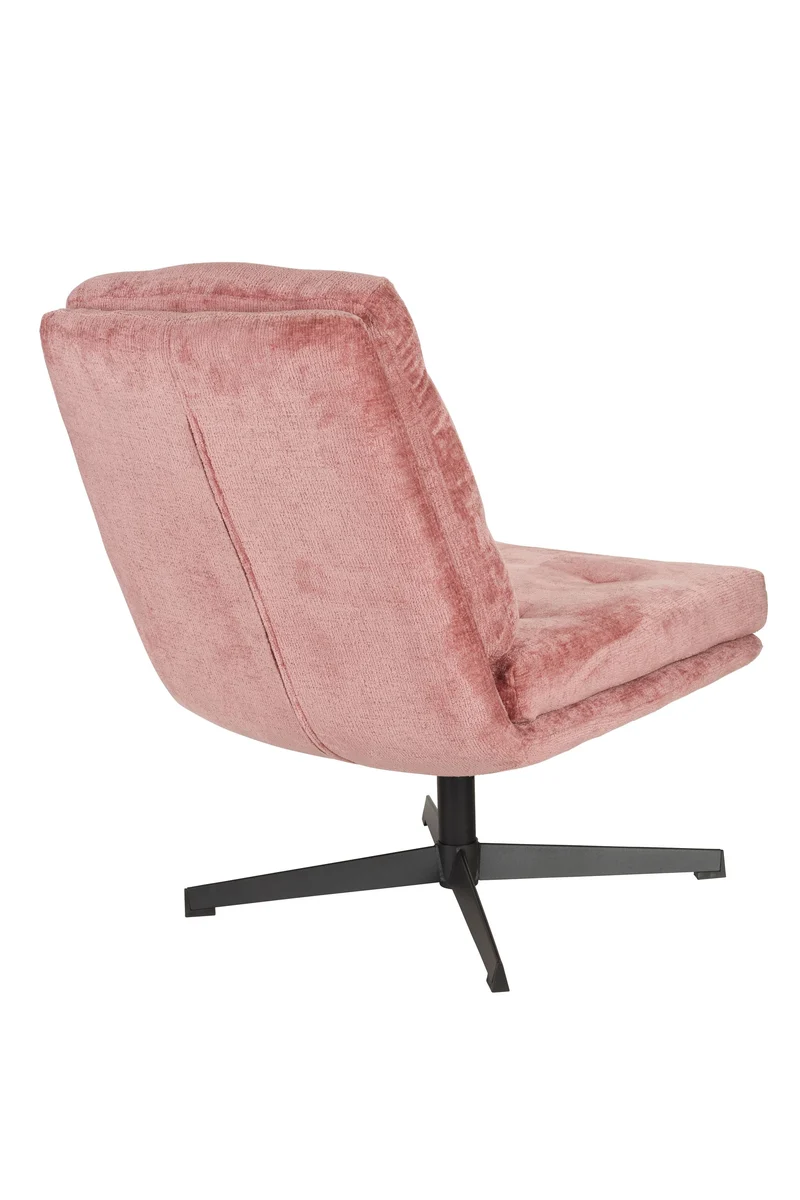 White Label Living Loungesessel Kai – Pink, Polyester, 75,5 × 72 × 69,5 cm