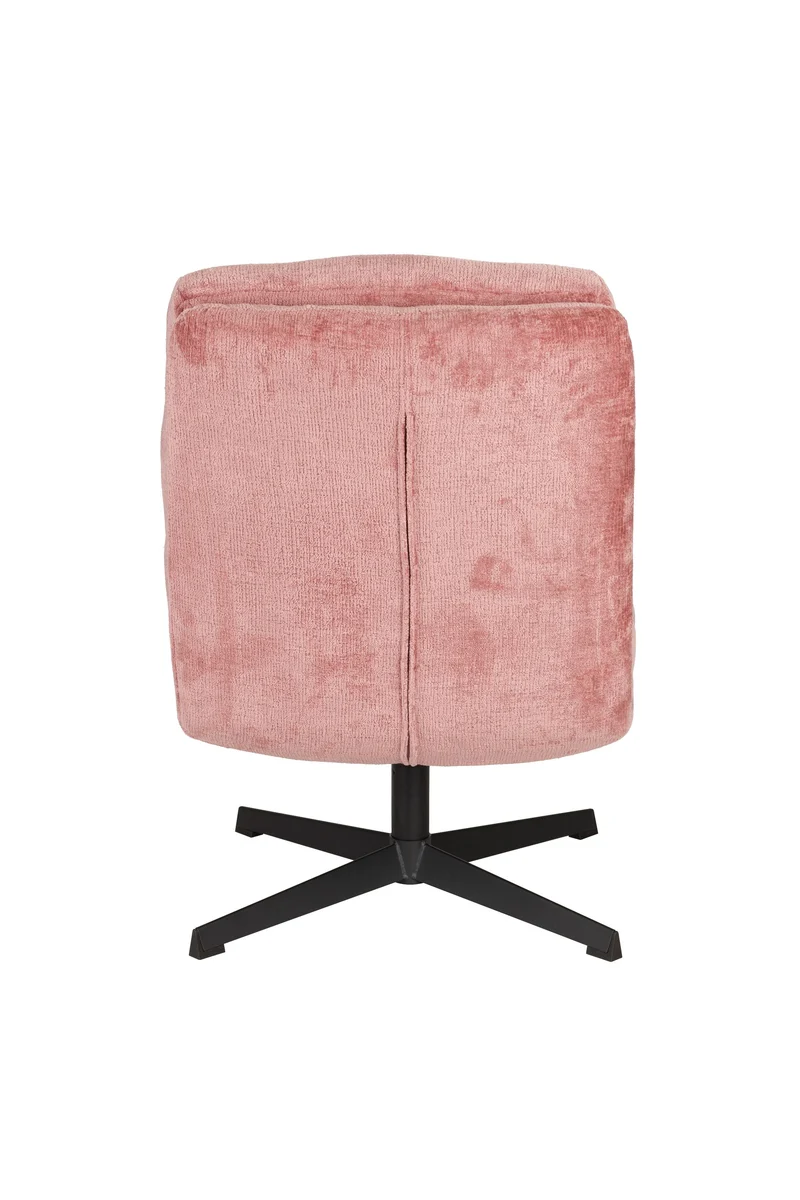 White Label Living Loungesessel Kai – Pink, Polyester, 75,5 × 72 × 69,5 cm