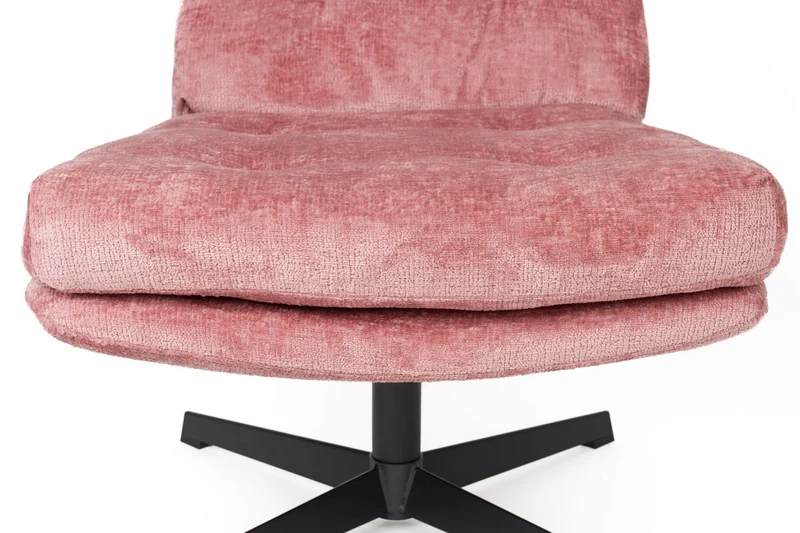 White Label Living Loungesessel Kai – Pink, Polyester, 75,5 × 72 × 69,5 cm