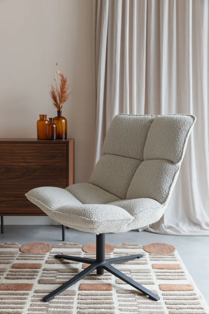White Label Living Loungesessel Bros – Polyester, 78 × 68 × 92 cm