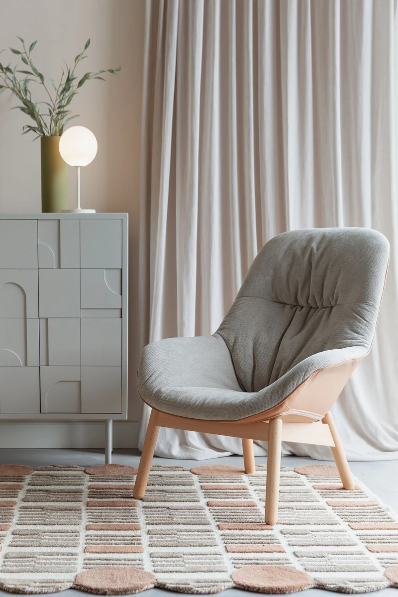 White Label Living Loungesessel Duke – Massives Buchenholz, 92 × 75 × 93 cm