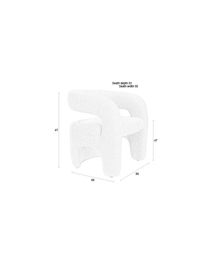 White Label Living Loungesessel Nova – MDF, 69 × 66 × 72 cm