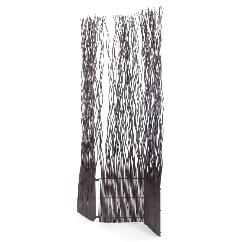 RAUMTEILER "WAVE 3" | Weide, 170x120cm (HxB) | Paravent, Trennwand | Farbe: braun