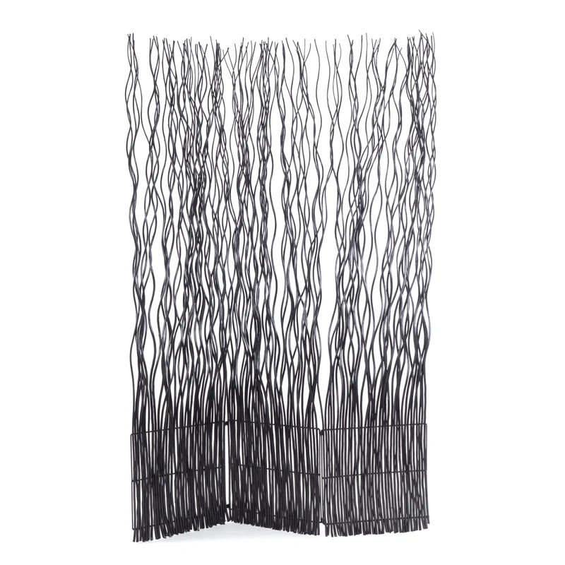 RAUMTEILER "WAVE 3" | Weide, 170x120cm (HxB) | Paravent, Trennwand | Farbe: schwarz