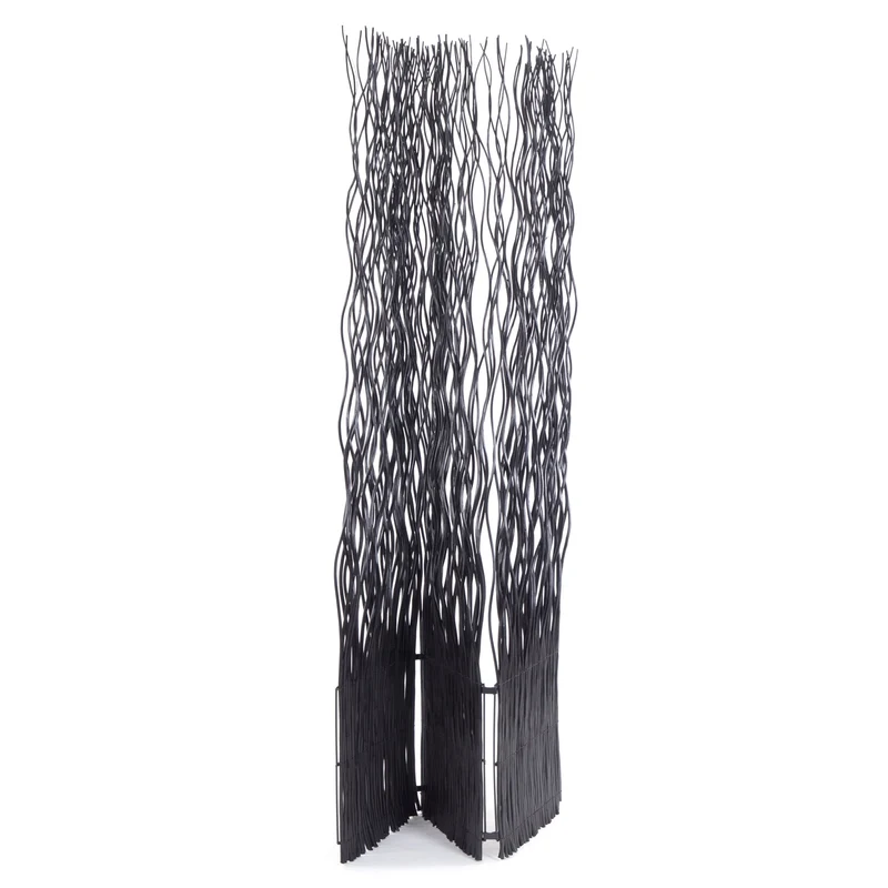 RAUMTEILER "WAVE 3" | Weide, 170x120cm (HxB) | Paravent, Trennwand | Farbe: schwarz