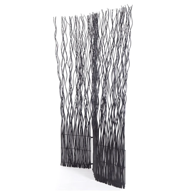 RAUMTEILER "WAVE 3" | Weide, 170x120cm (HxB) | Paravent, Trennwand | Farbe: schwarz