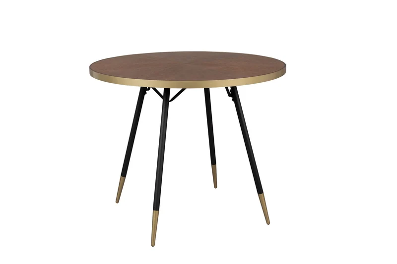 White Label Living Esstisch Denise Rund – Schwarz, Holz, 91 × 91 × 75 cm