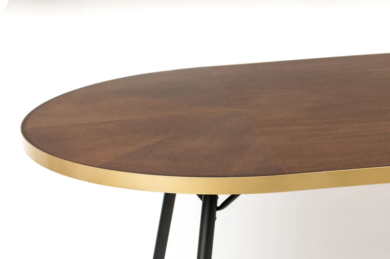 White Label Living Esstisch Denise Oval 180 – Schwarz, Holz, 180 × 90 × 75 cm