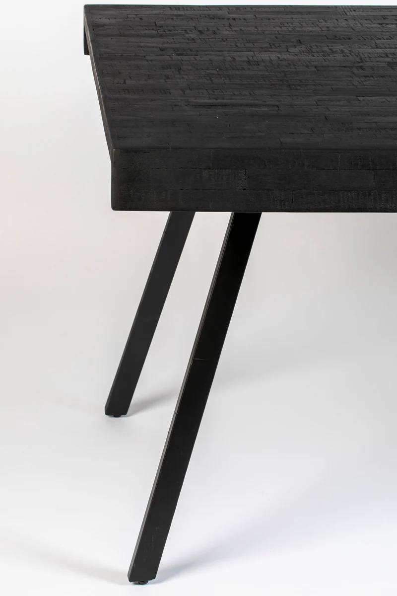 White Label Living Esstisch Suri 200 × 90 cm – Schwarz, Holz