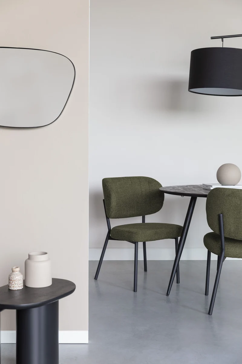 White Label Living Stuhl Sanne Grün – Grau, Sperrholz, 64 × 56 × 82 cm, 2er-Set