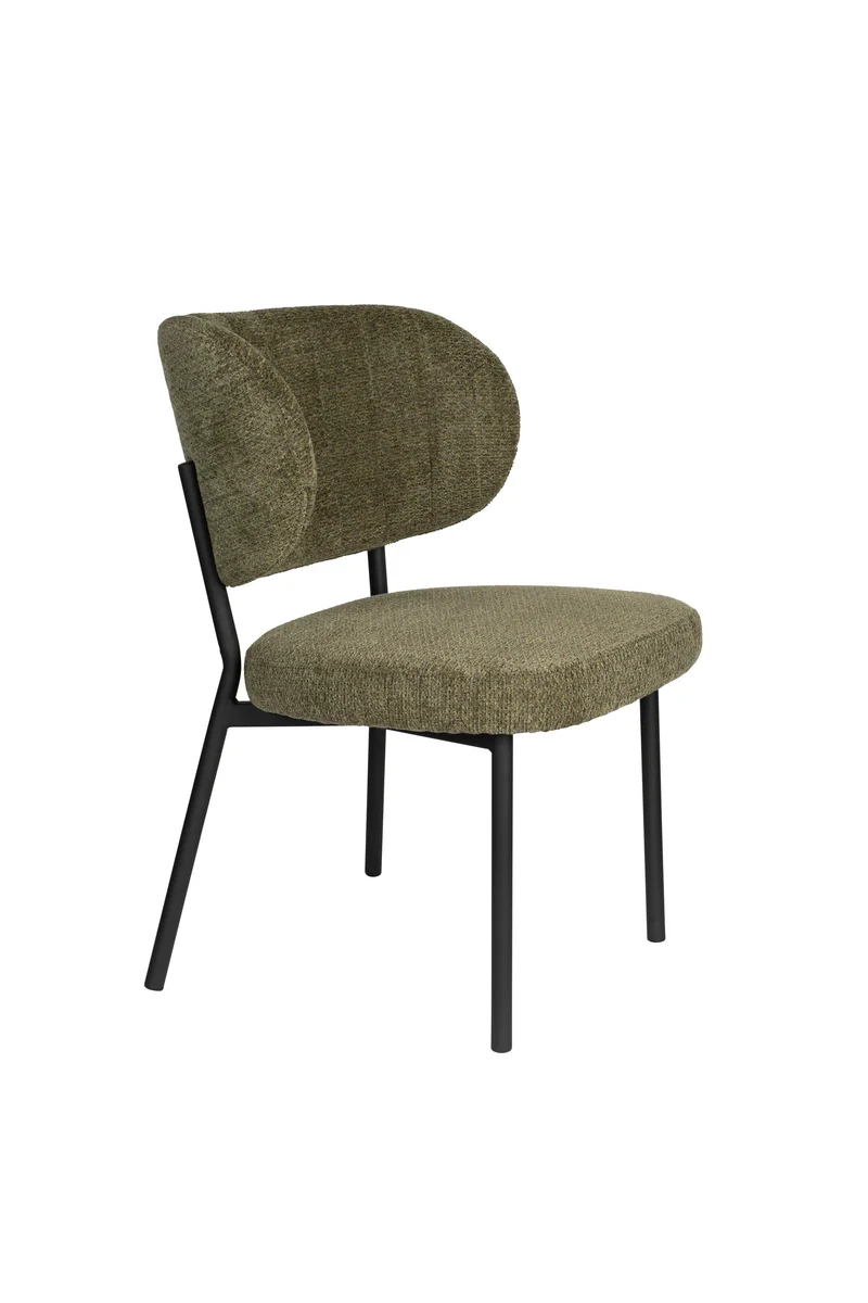 White Label Living Stuhl Sanne Grün – Grau, Sperrholz, 64 × 56 × 82 cm, 2er-Set