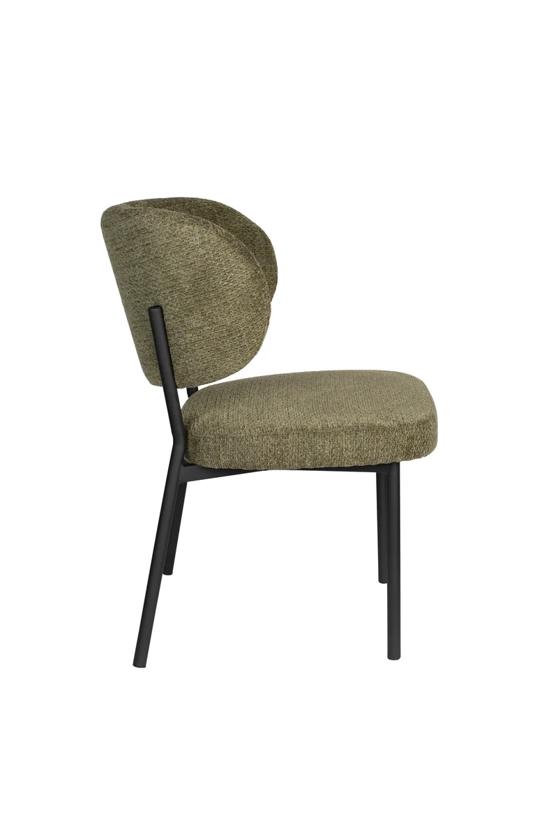 White Label Living Stuhl Sanne Grün – Grau, Sperrholz, 64 × 56 × 82 cm, 2er-Set