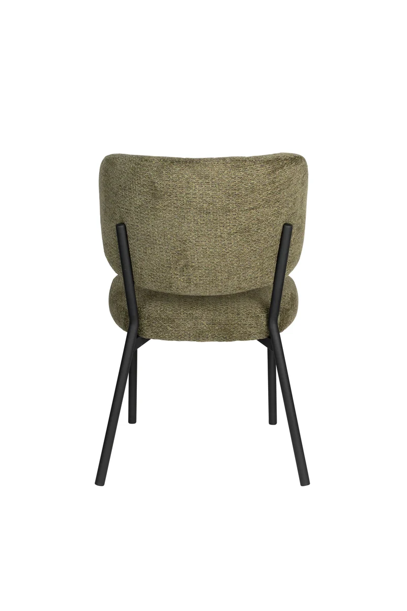 White Label Living Stuhl Sanne Grün – Grau, Sperrholz, 64 × 56 × 82 cm, 2er-Set