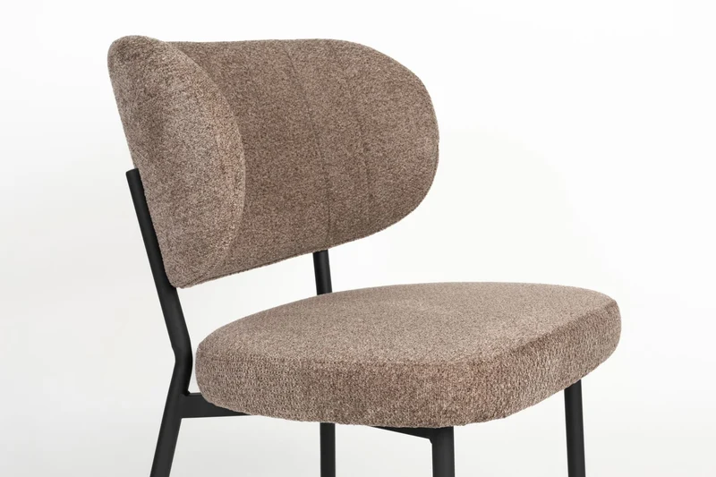 White Label Living Stuhl Sanne Brownie – Sperrholz, 64 × 56 × 82 cm, 2er-Set