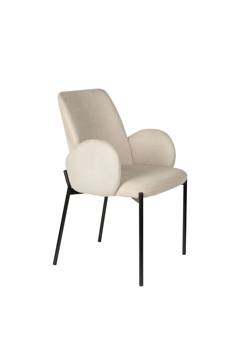 White Label Living Stuhl Tjarda – Taupe, Sperrholz, 60 × 57 × 85 cm, 2er-Set