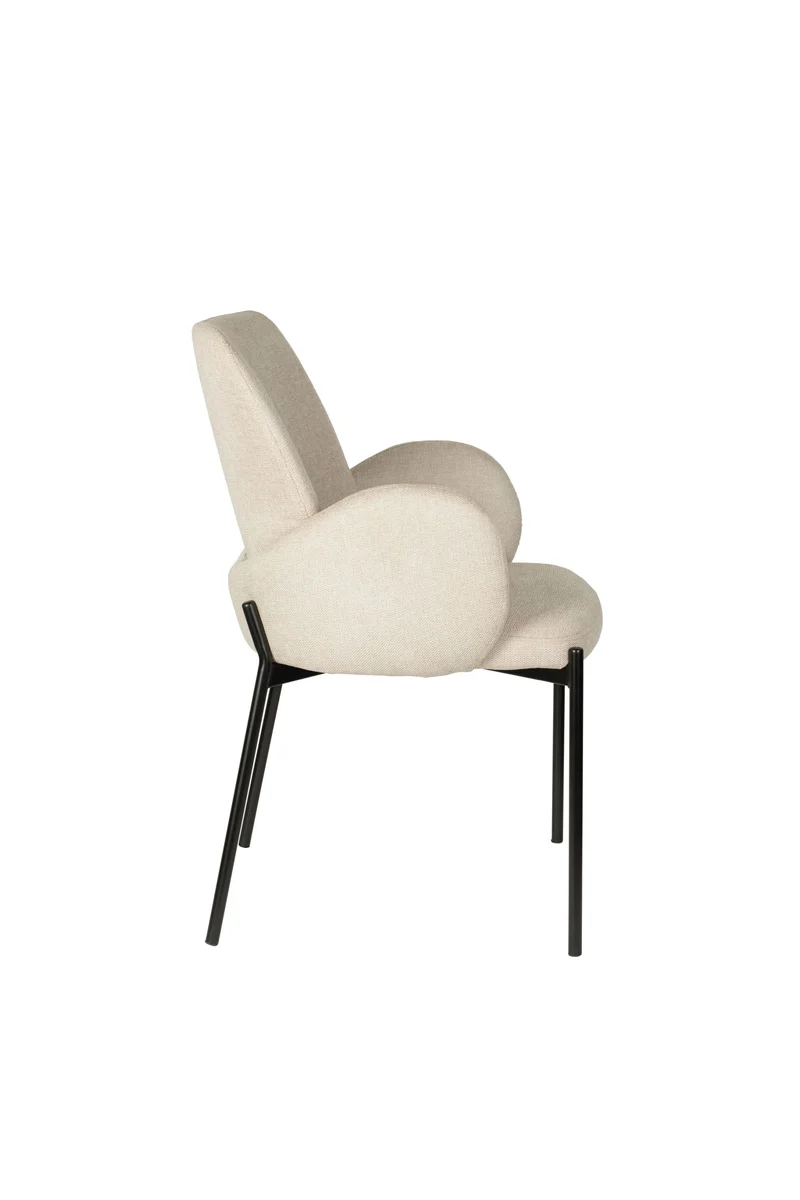 White Label Living Stuhl Tjarda – Taupe, Sperrholz, 60 × 57 × 85 cm, 2er-Set