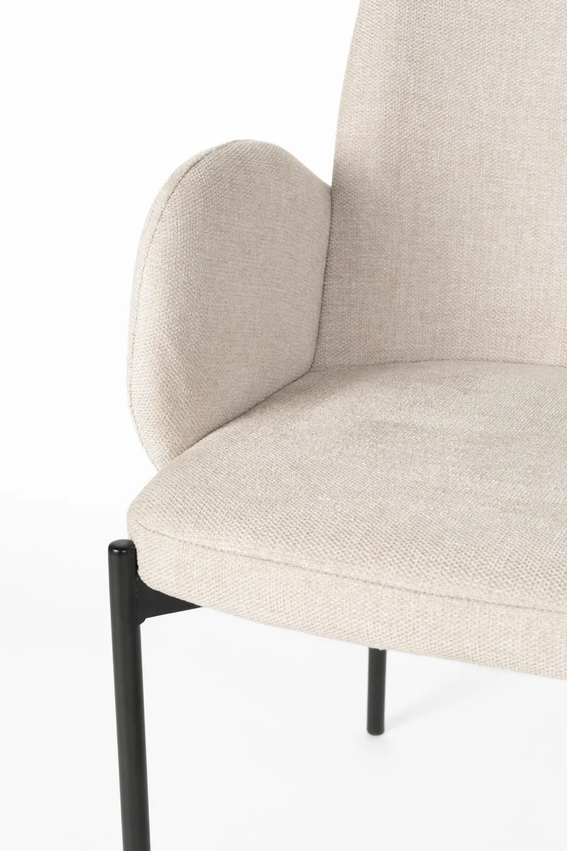 White Label Living Stuhl Tjarda – Taupe, Sperrholz, 60 × 57 × 85 cm, 2er-Set
