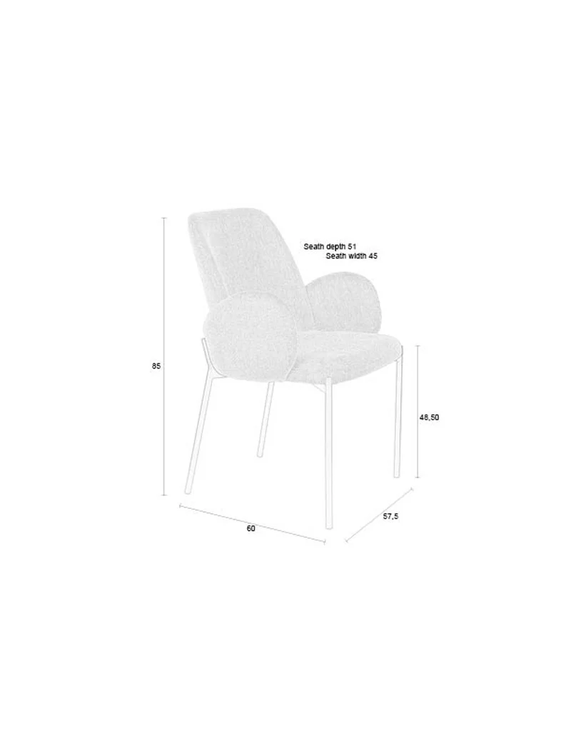 White Label Living Stuhl Tjarda – Taupe, Sperrholz, 60 × 57 × 85 cm, 2er-Set