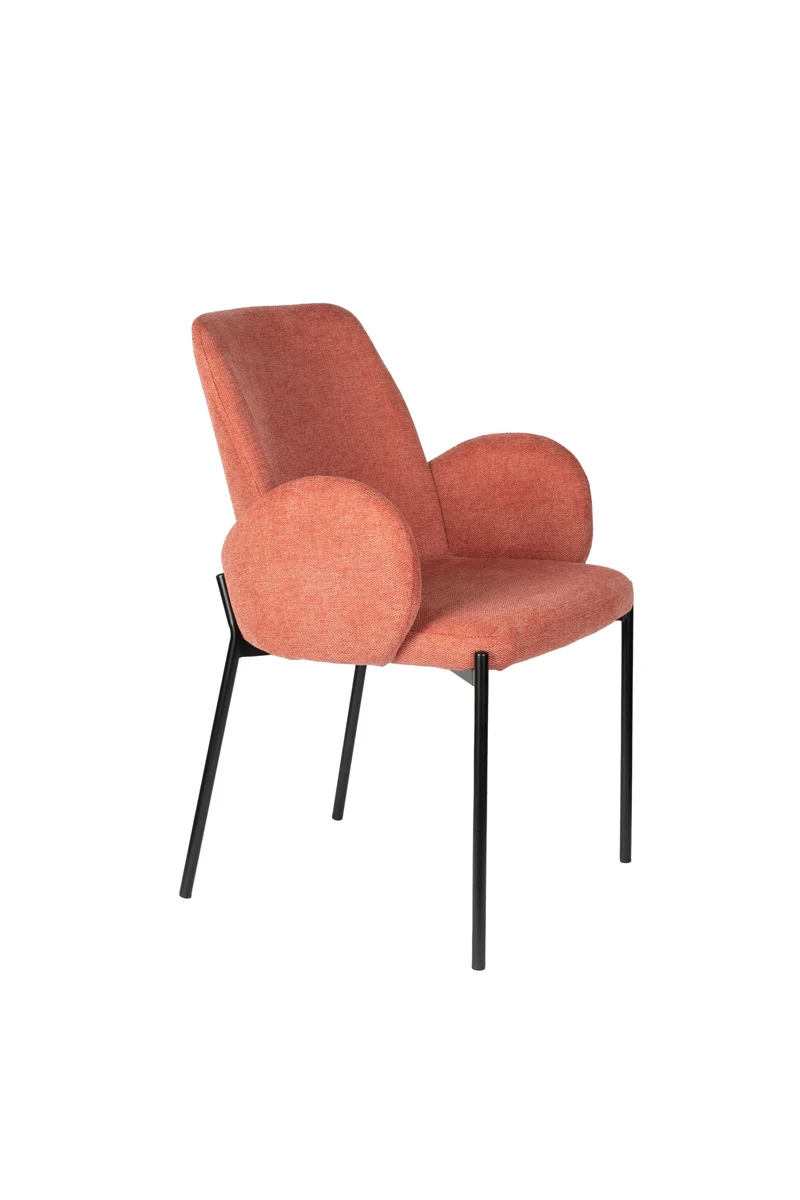 White Label Living Stuhl Tjarda Old – Pink, Eisen, 60 × 57 × 85 cm, 2er-Set