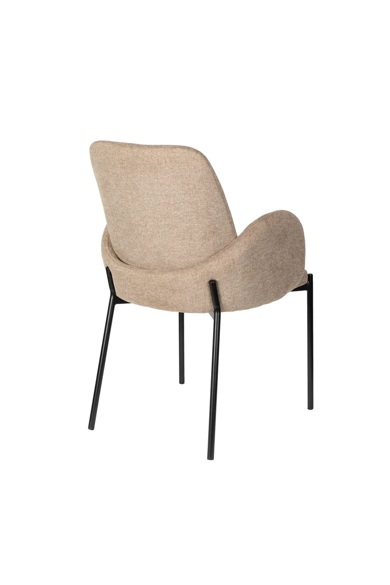 White Label Living Stuhl Tjarda – Braun, Eisen, 60 × 57 × 85 cm, 2er-Set
