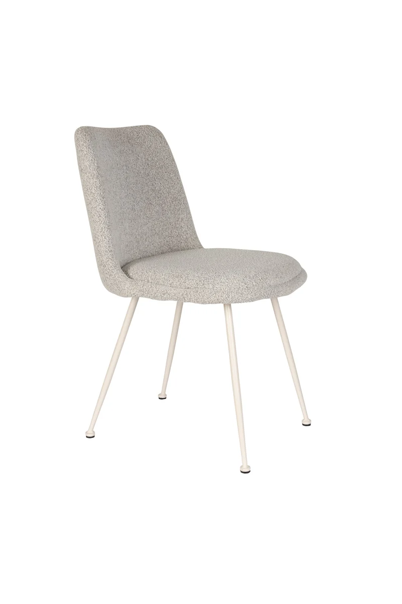 White Label Living Stuhl Fijs Off – Weiß, Eisen, 61 × 47 × 83 cm, 2er-Set