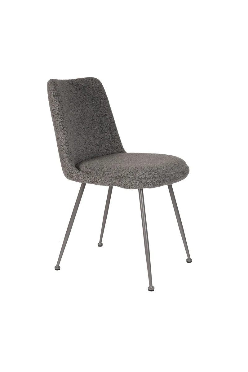 White Label Living Stuhl Fijs – Grau, Eisen, 61 × 47 × 83 cm, 2er-Set