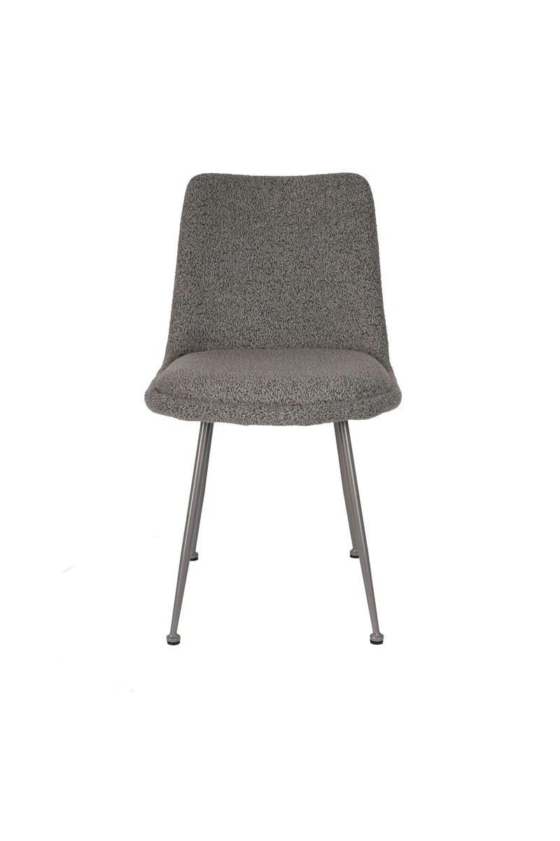 White Label Living Stuhl Fijs – Grau, Eisen, 61 × 47 × 83 cm, 2er-Set