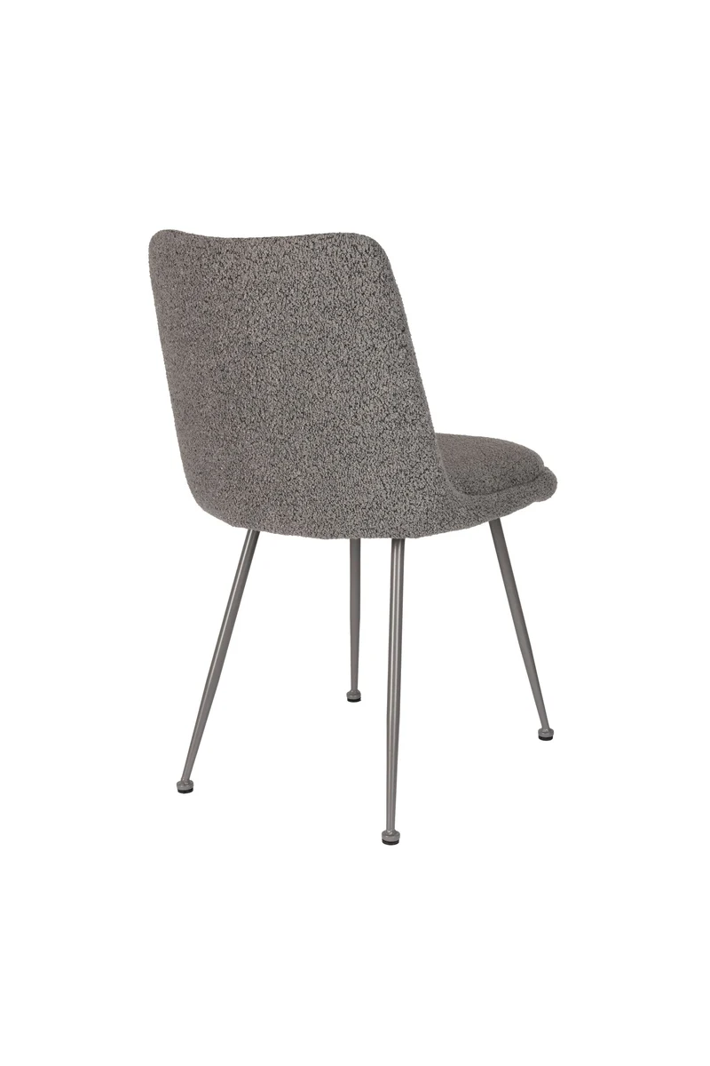 White Label Living Stuhl Fijs – Grau, Eisen, 61 × 47 × 83 cm, 2er-Set