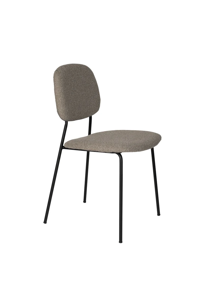 White Label Living Stuhl Roos Warm – Beige, Metall, 51 × 47 × 85 cm, 2er-Set