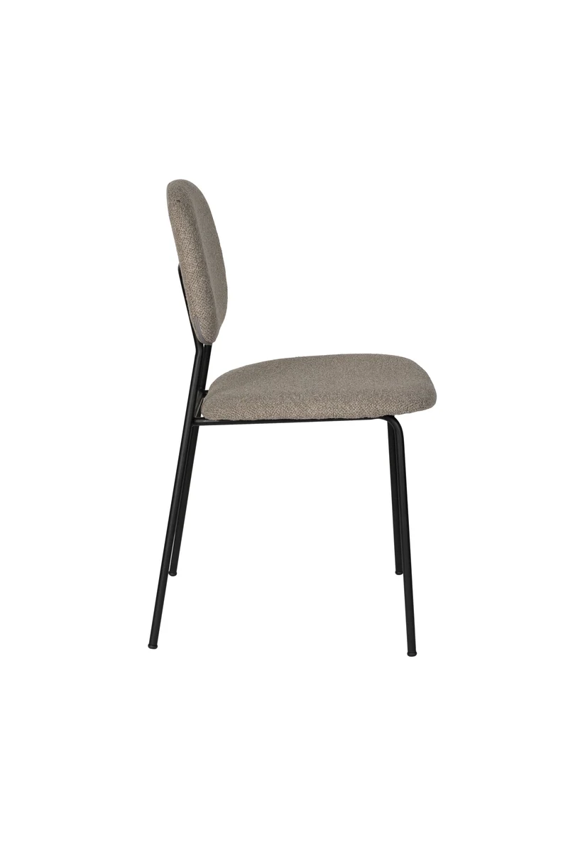 White Label Living Stuhl Roos Warm – Beige, Metall, 51 × 47 × 85 cm, 2er-Set