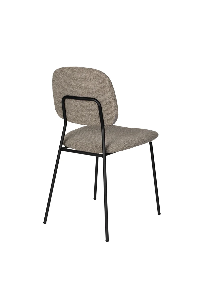 White Label Living Stuhl Roos Warm – Beige, Metall, 51 × 47 × 85 cm, 2er-Set