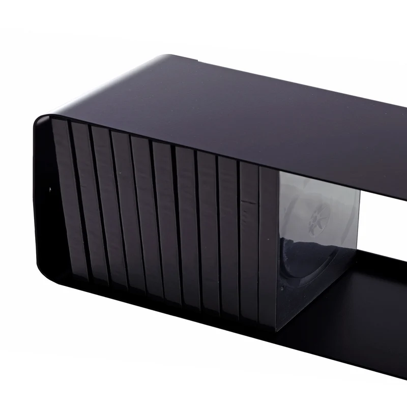 RETRO DESIGN CD REGAL "CUBE" | 120cm, Metall, Wandregal für 100CDs | Farbe: schwarz