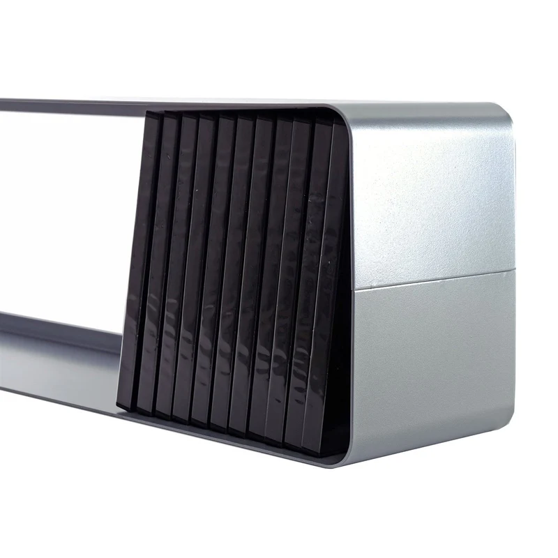DESIGN DVD WANDREGAL CUBE L | 120cm Metall Retro Regal für ca. 110DVDs | Farbe: silber