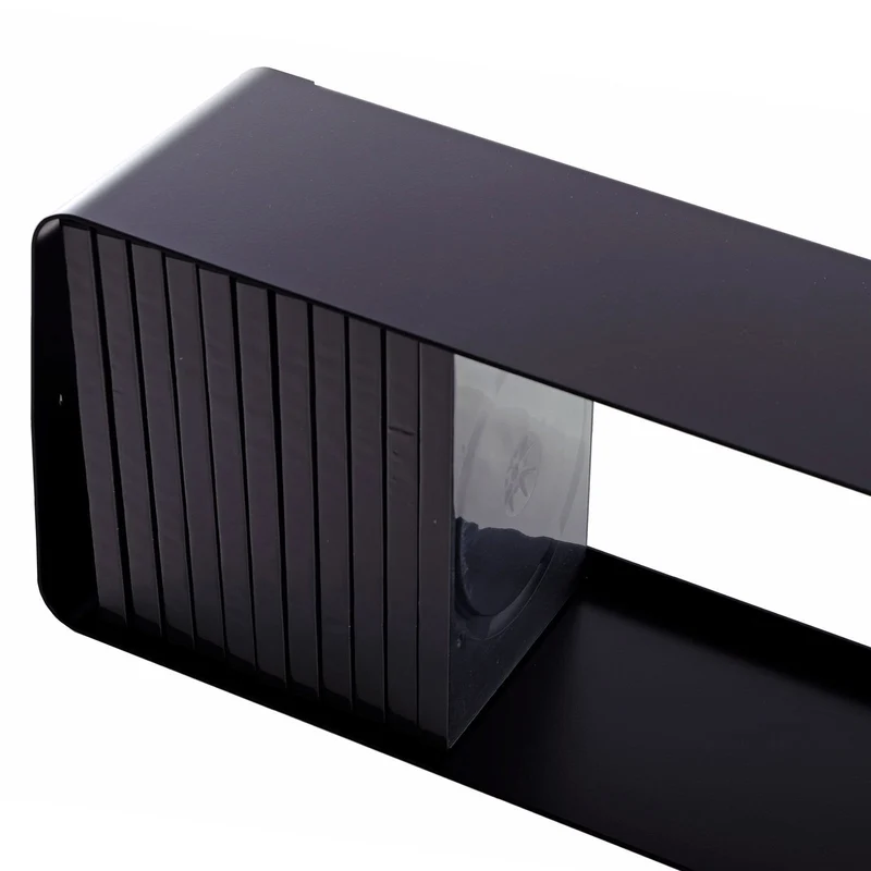 DESIGN DVD WANDREGAL CUBE L | 120cm Metall Retro Regal für ca. 110DVDs | Farbe: schwarz