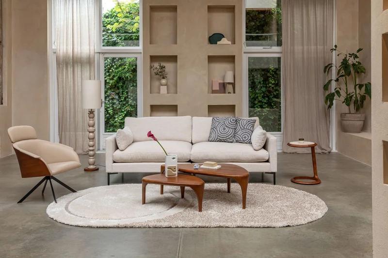 Zuiver Sofa Summer 3-Sitzer – Creme, Stoff, 101 × 230 × 82 cm