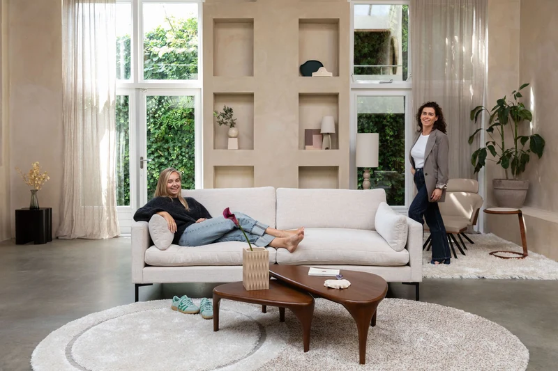 Zuiver Sofa Summer 3-Sitzer – Creme, Stoff, 101 × 230 × 82 cm