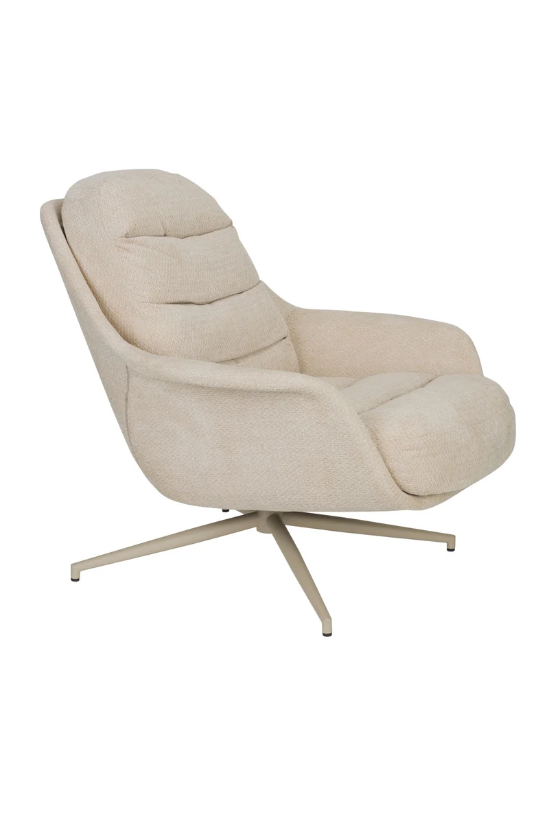 Zuiver Loungesessel Philly – Beige, Eukalyptus-Sperrholz, 66 × 87 × 86 cm