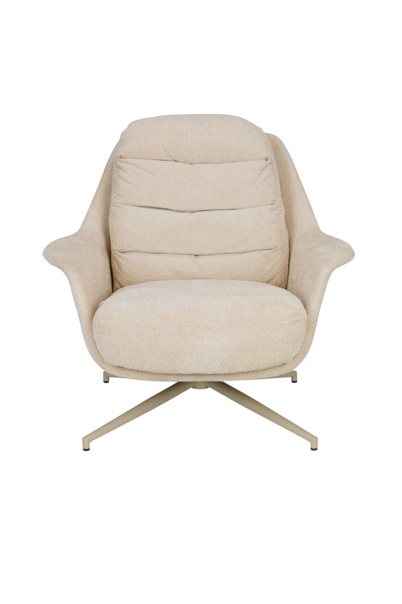 Zuiver Loungesessel Philly – Beige, Eukalyptus-Sperrholz, 66 × 87 × 86 cm