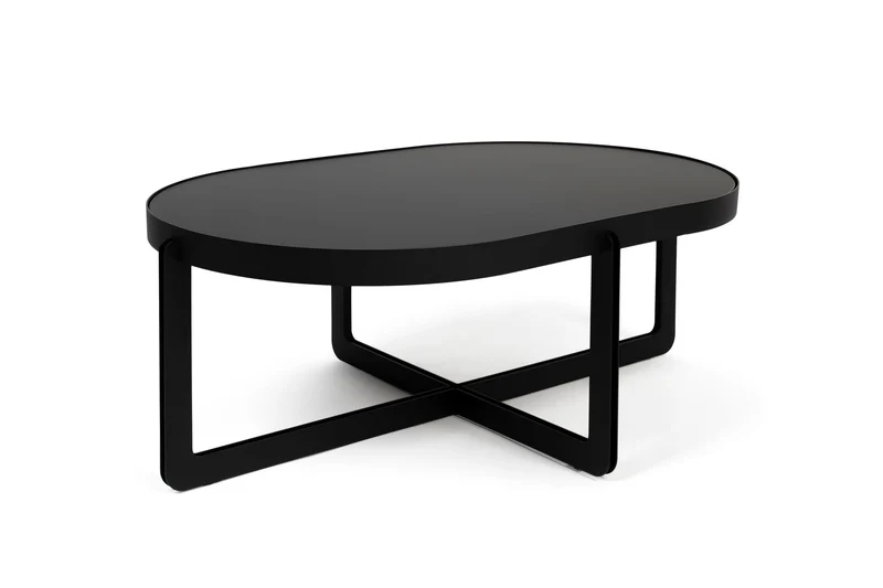 Zuiver Couchtisch Centre Oval – Schwarz, Stahl, 102 × 68 × 36 cm