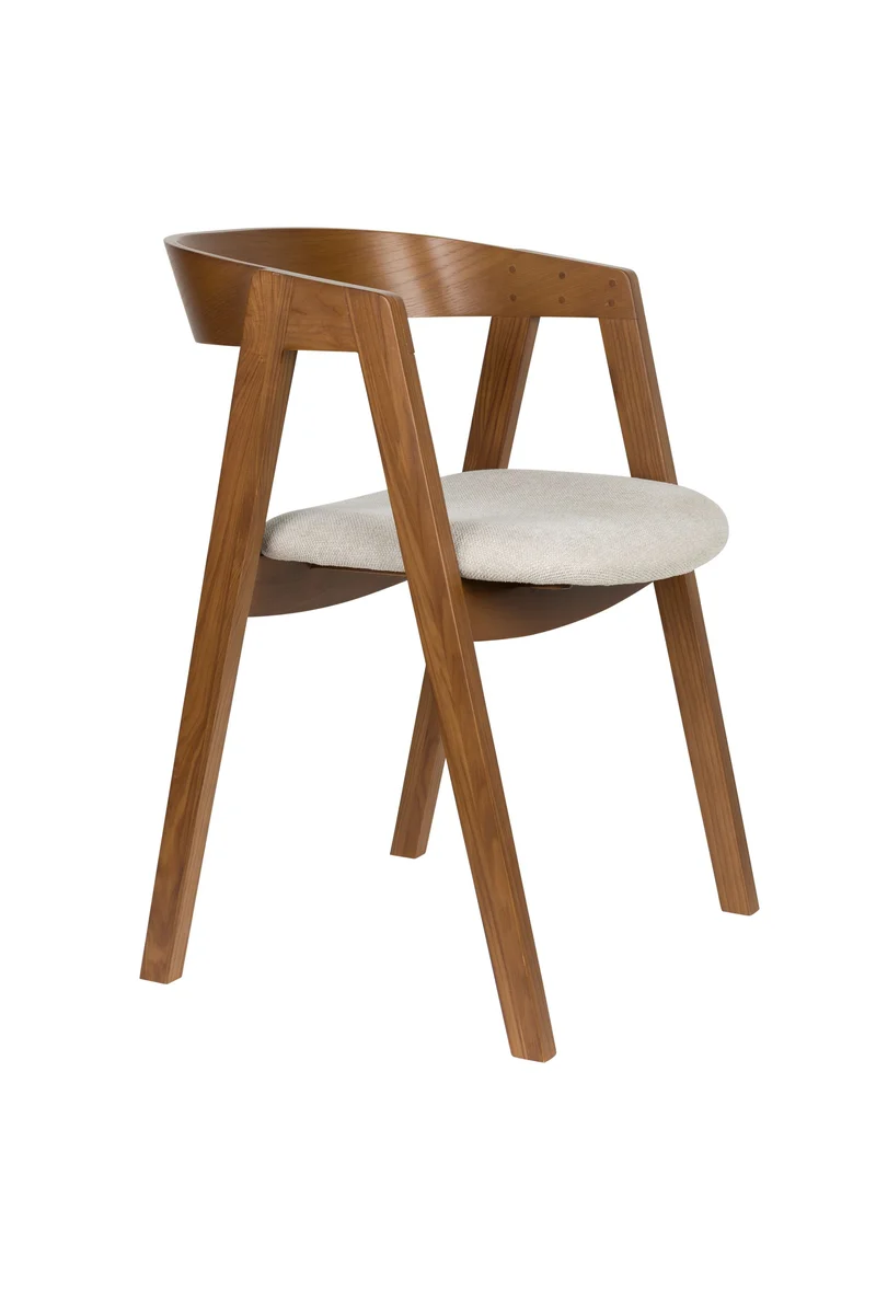 Zuiver Stuhl Mads – Nussbaum, Polyester, 50 × 49 × 72 cm, 2er-Set